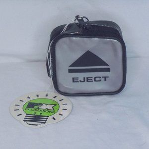 FX Creations Vinyl Eject Button Gray Coin Purse Vintage 1996 NEW